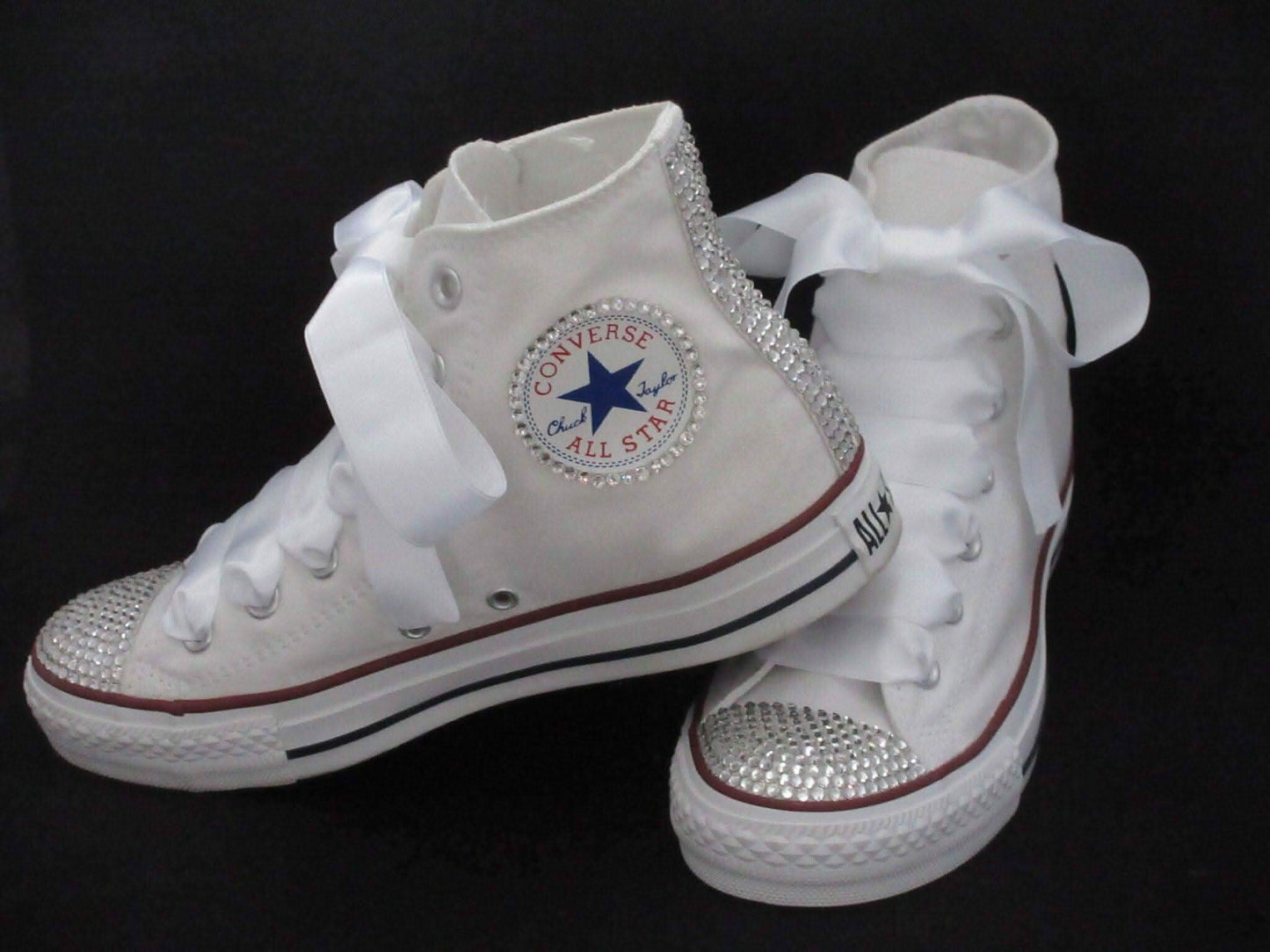 Bridal Hi Top Crystal Converse - Crystal Shoe Designs