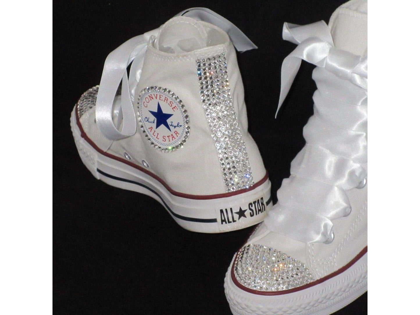 Bridal Hi Top Crystal Converse - Crystal Shoe Designs