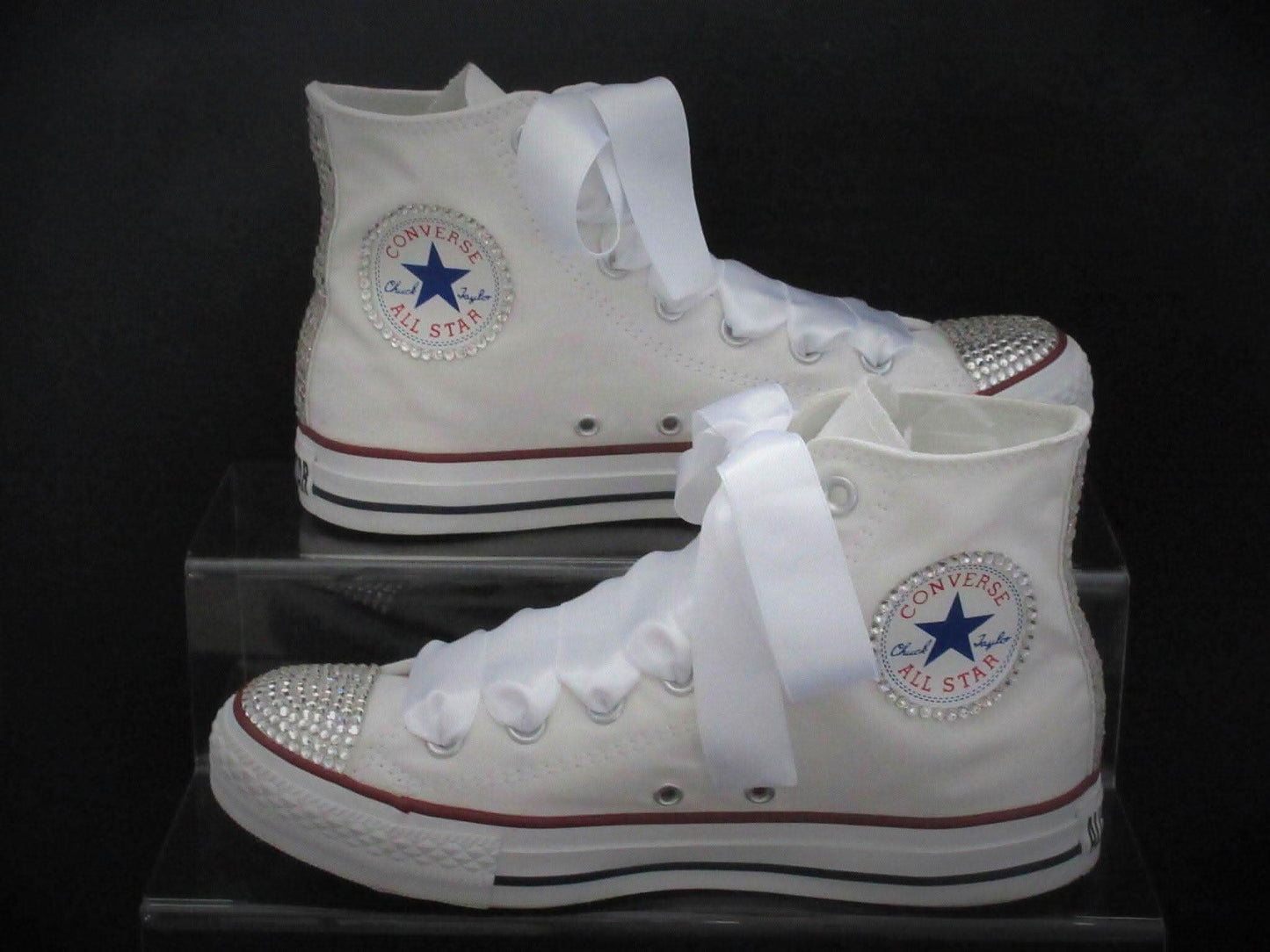 Bridal Hi Top Crystal Converse - Crystal Shoe Designs