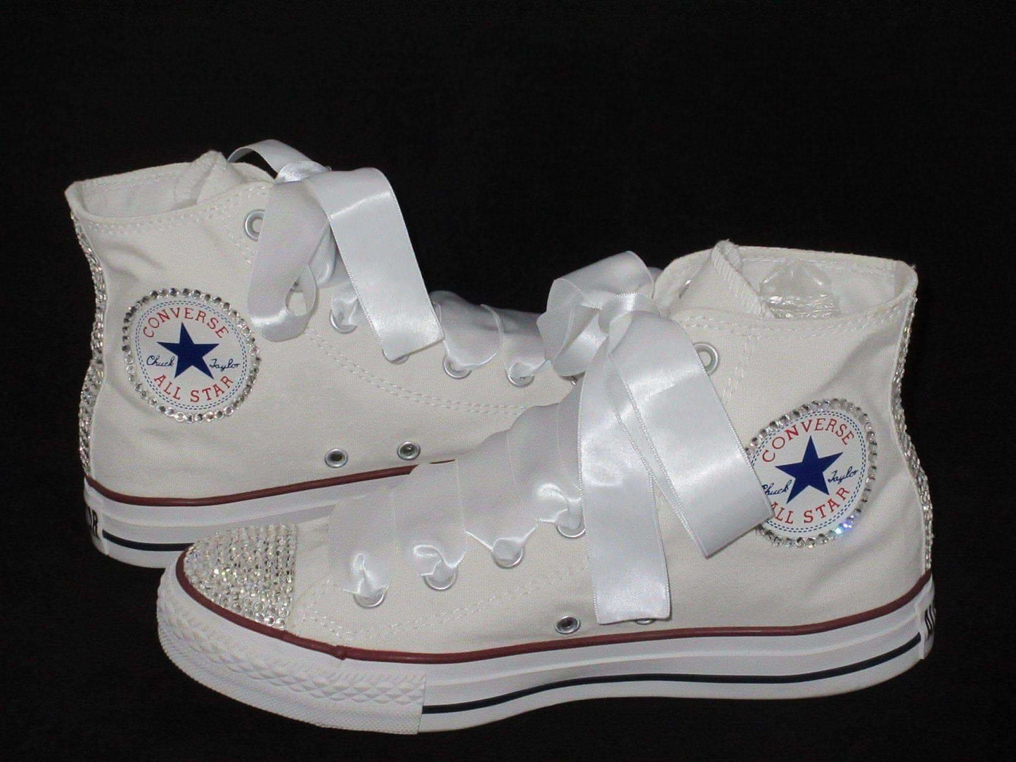 Bridal Hi Top Crystal Converse - Crystal Shoe Designs