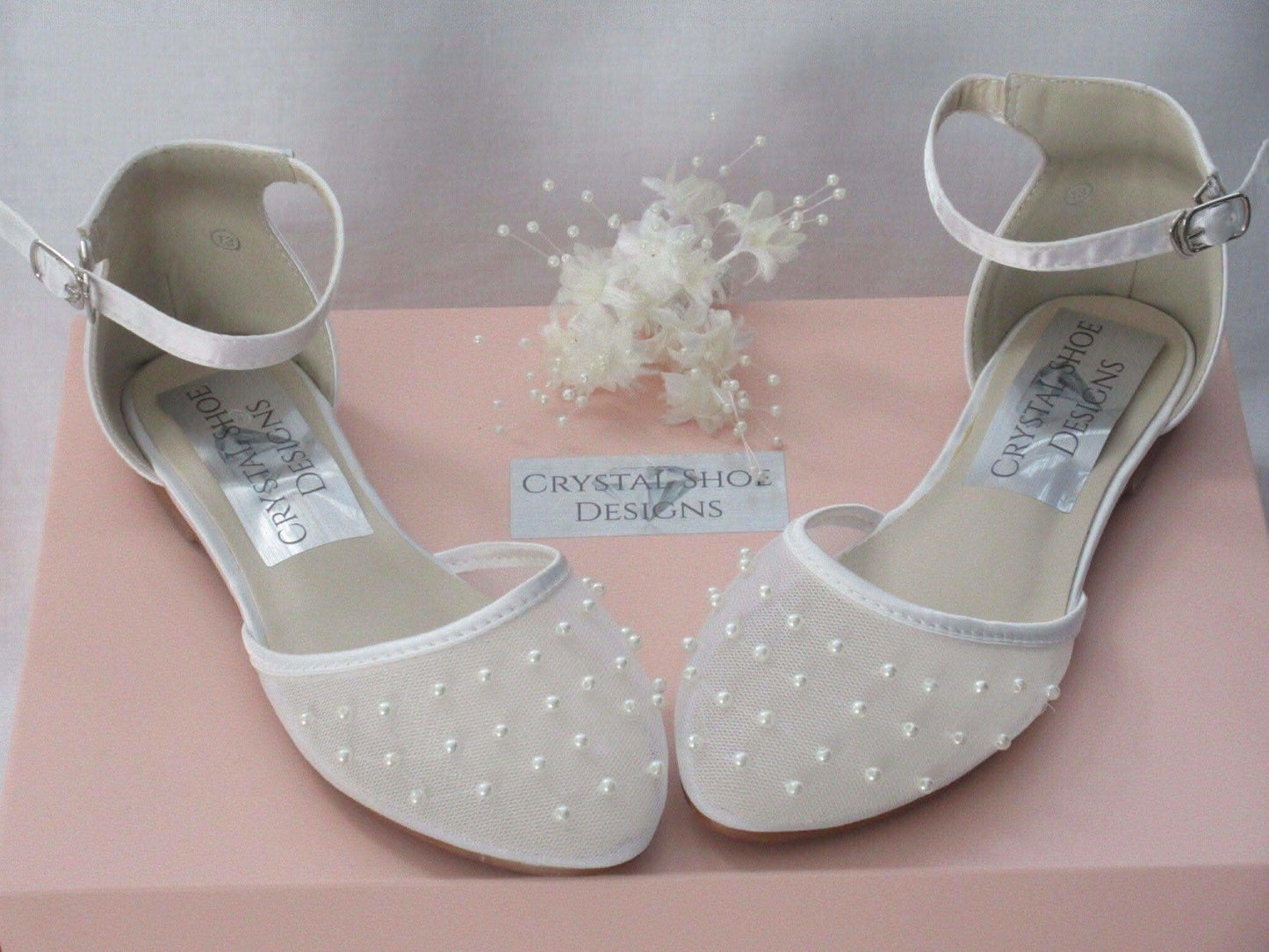 Bridesmaid, Flower Girl, Communion White Ivory Shoes, Girls Party Shoes. - Crystal Shoe Designs