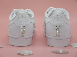 Crystal & Pearl Adidas Bridal Wedding Trainers. - Crystal Shoe Designs