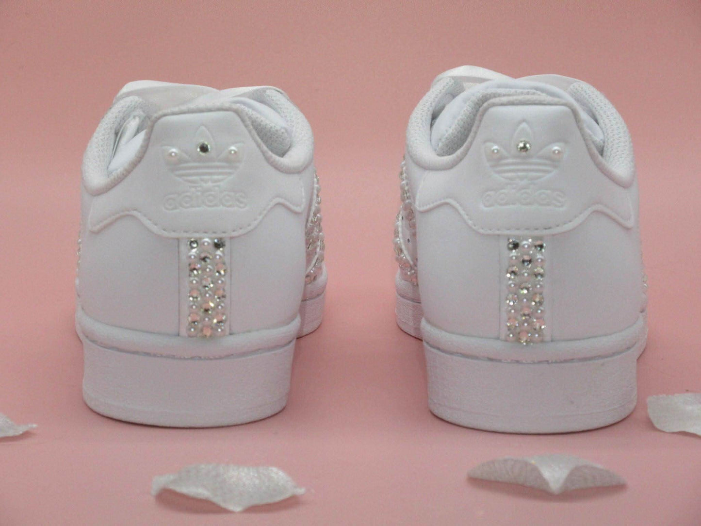 Crystal & Pearl Adidas Bridal Wedding Trainers. - Crystal Shoe Designs