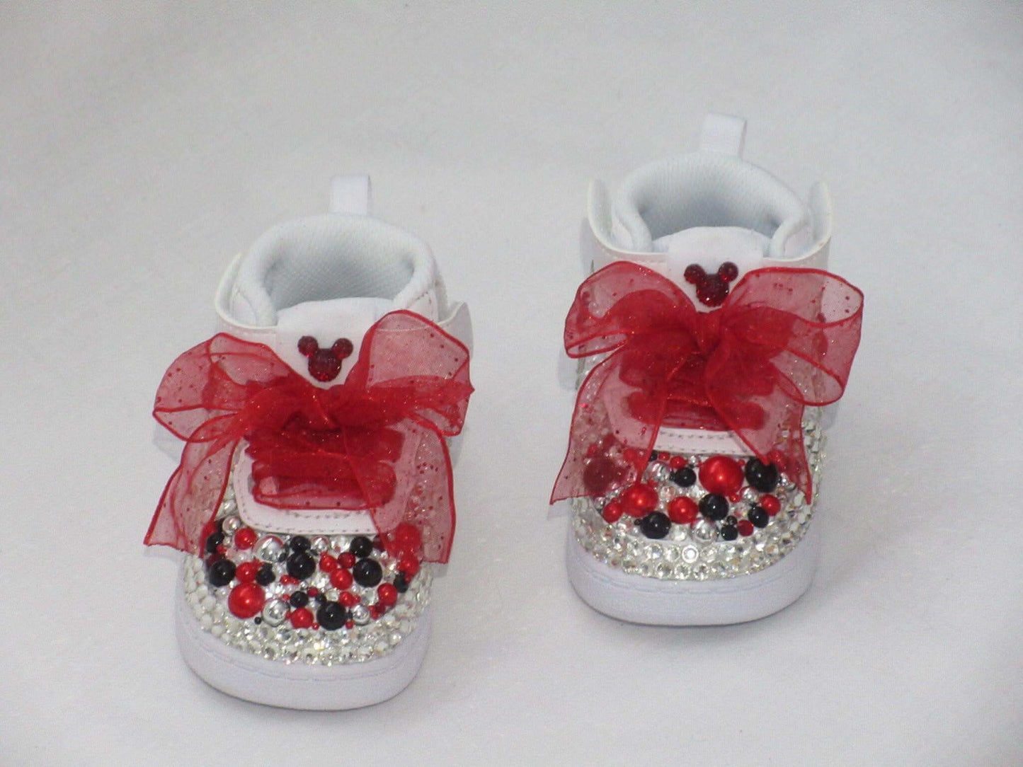 Custom Baby "Minnie" Inspired Nike Force 1, Baby Nike, Bling Baby Shoes. - Crystal Shoe Designs