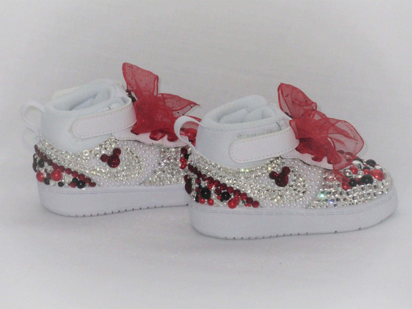 Custom Baby "Minnie" Inspired Nike Force 1, Baby Nike, Bling Baby Shoes. - Crystal Shoe Designs