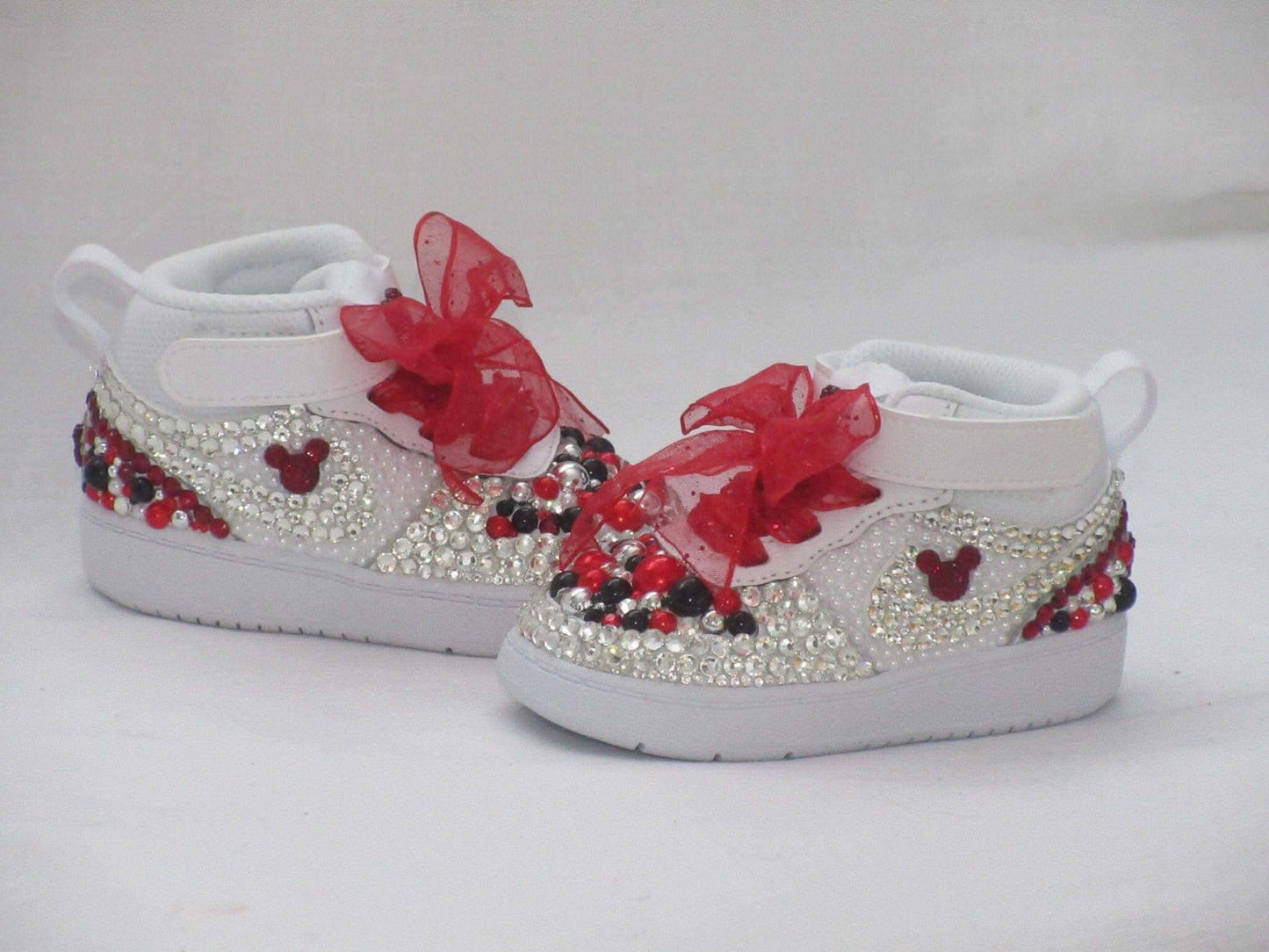 Custom Baby "Minnie" Inspired Nike Force 1, Baby Nike, Bling Baby Shoes. - Crystal Shoe Designs