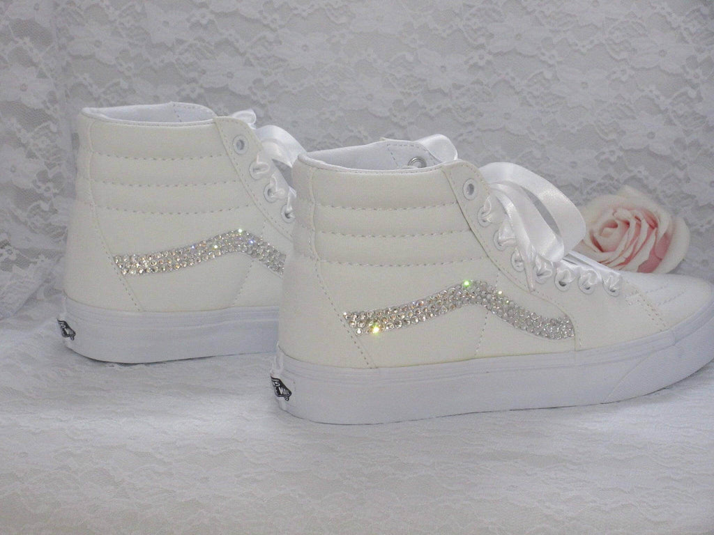 Custom Crystal Old Skool Vans, Wedding Bridal Sneakers, Bling Sneakers Crystal Sneakers. - Crystal Shoe Designs