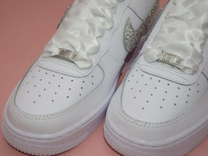 Custom Crystal Wedding Nike Air Force 1 Trainers for Brides. - Crystal Shoe Designs