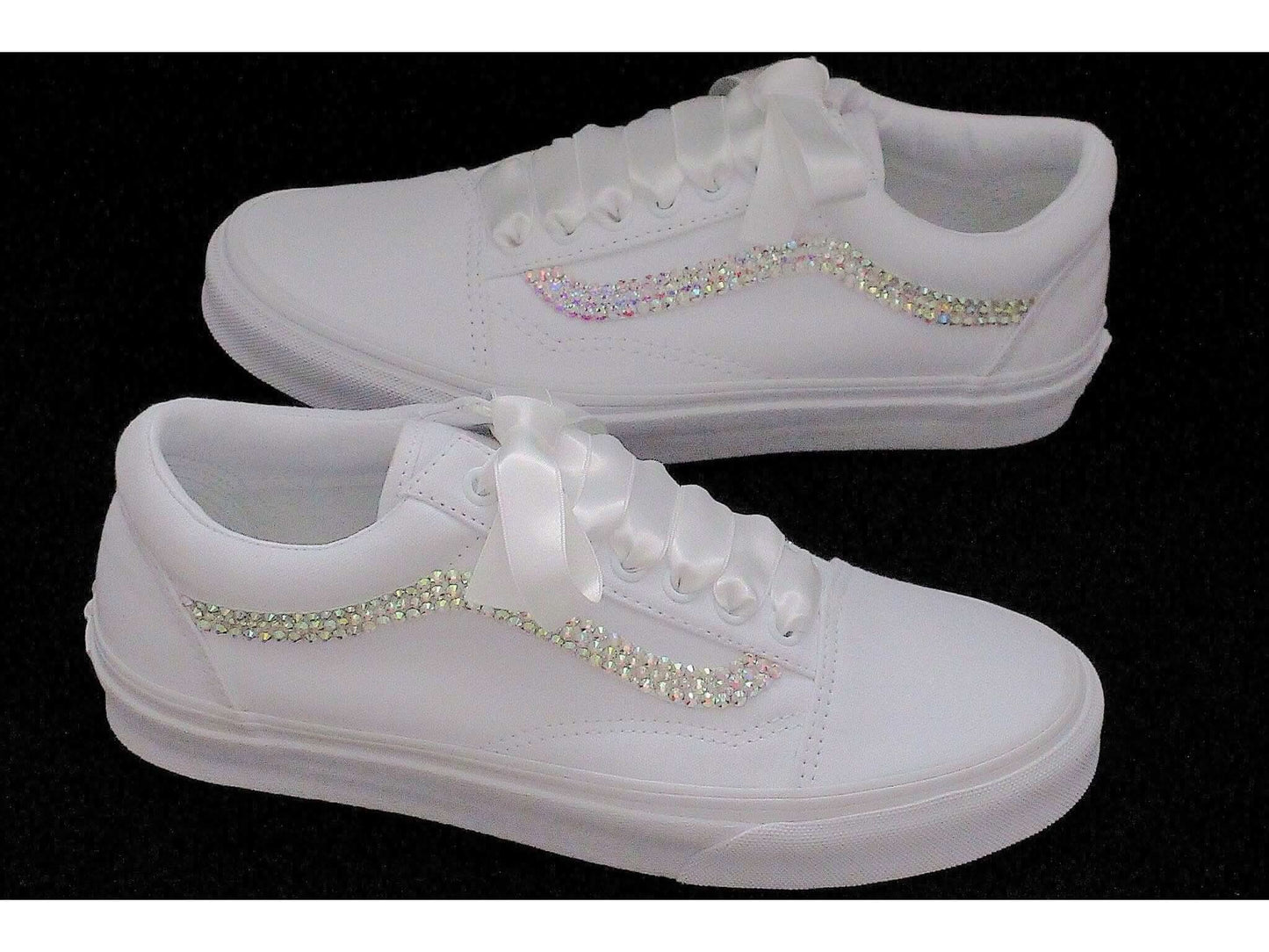 Custom wedding Old Skool Platform Vans, Trainers For Brides. - Crystal Shoe Designs