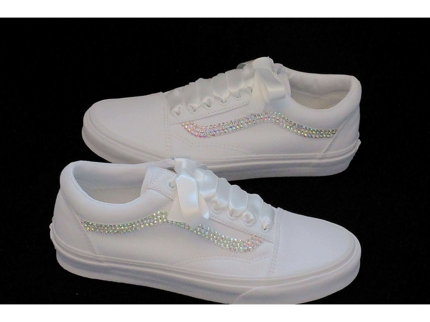 Custom wedding Old Skool Platform Vans, Trainers For Brides. - Crystal Shoe Designs