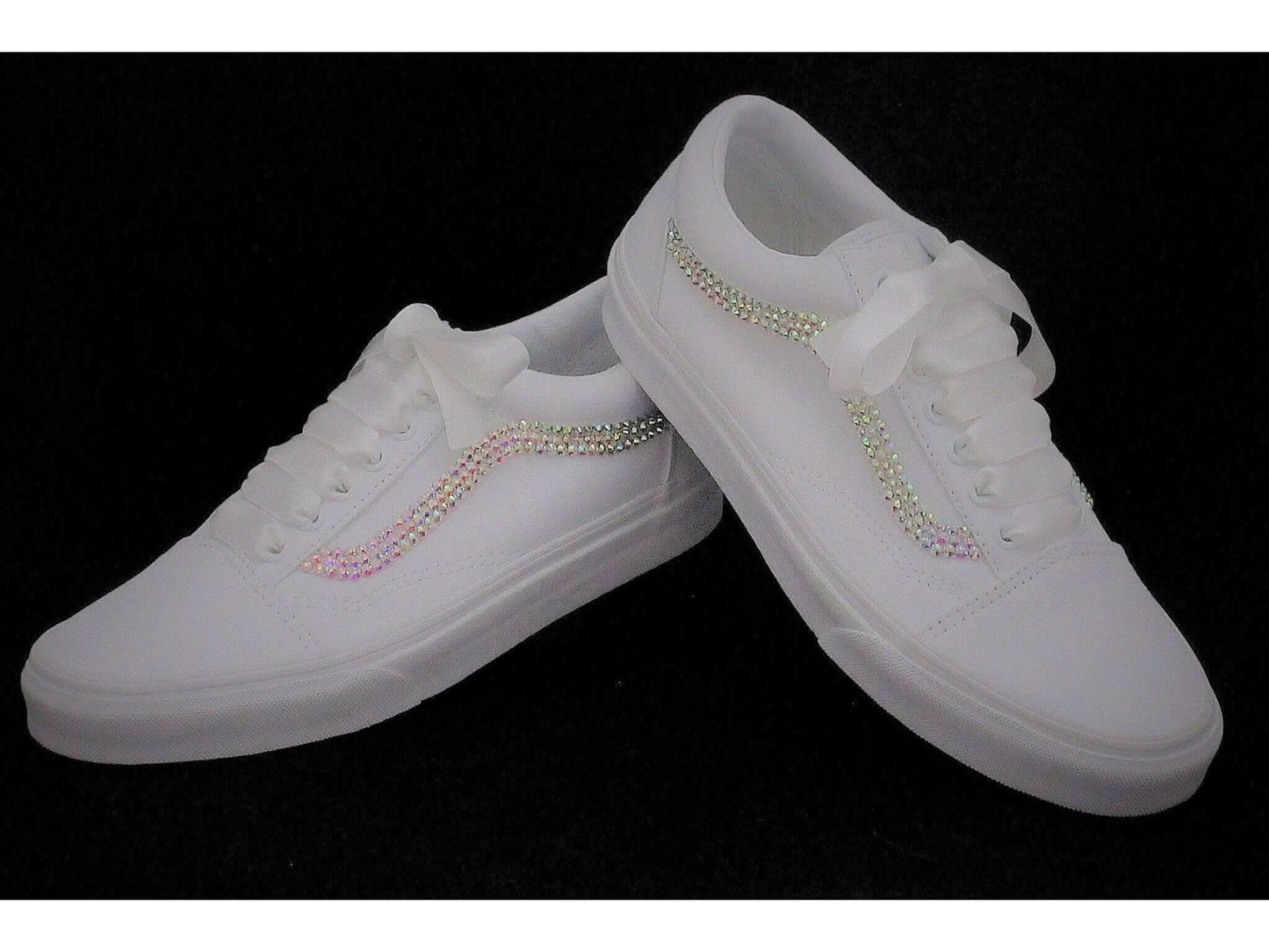 Custom wedding Old Skool Platform Vans, Trainers For Brides. - Crystal Shoe Designs
