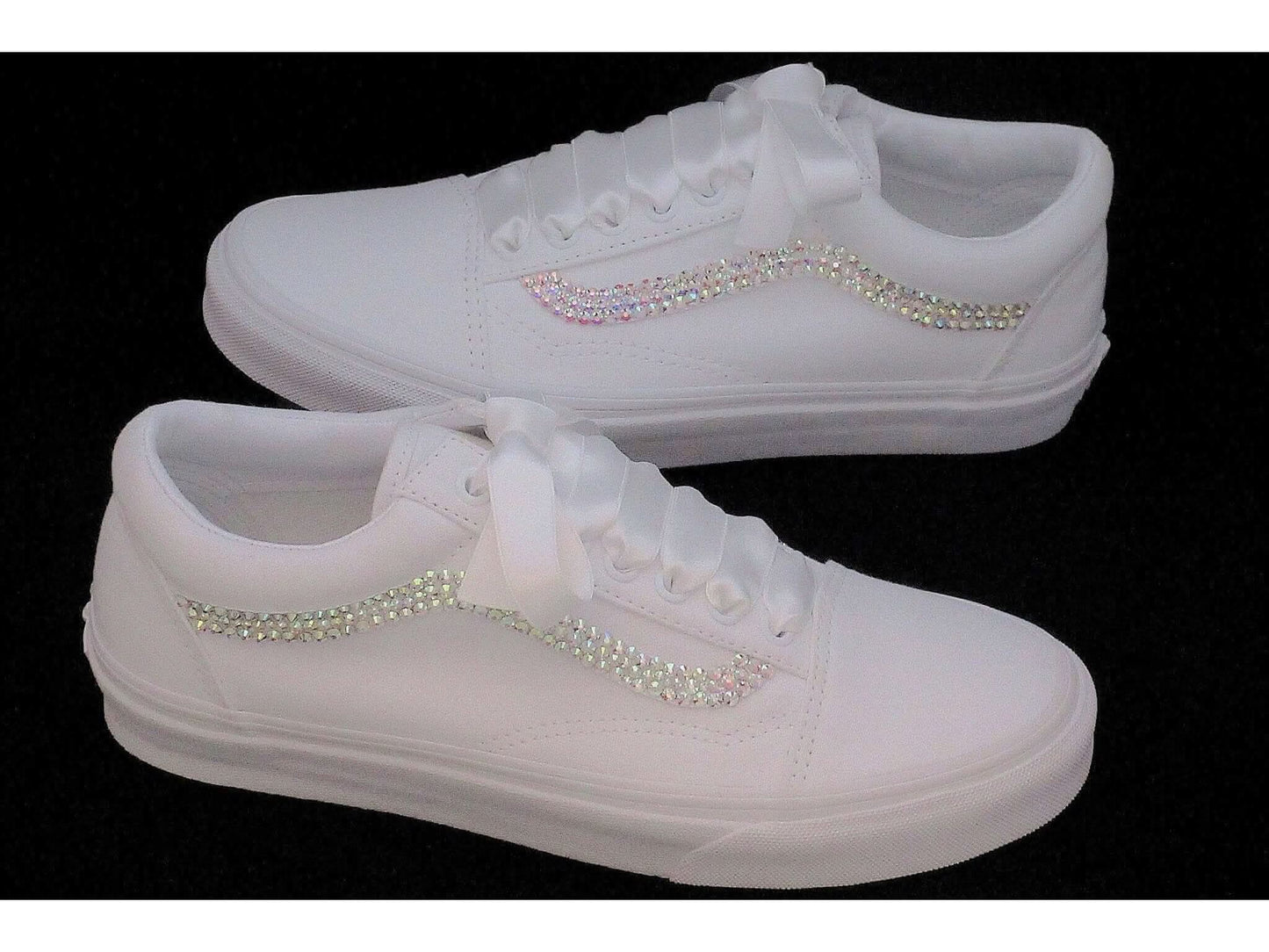 Custom wedding Old Skool Platform Vans, Trainers For Brides. - Crystal Shoe Designs
