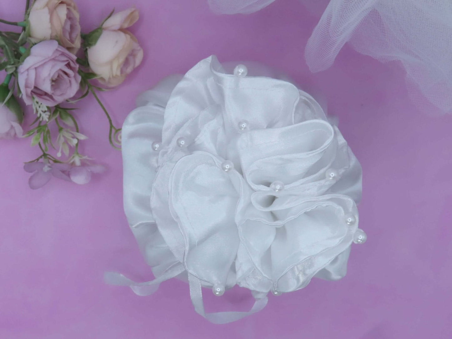 Flower Girl, Communion Pearl Edged Dolly Bag - Crystal Shoe Designs