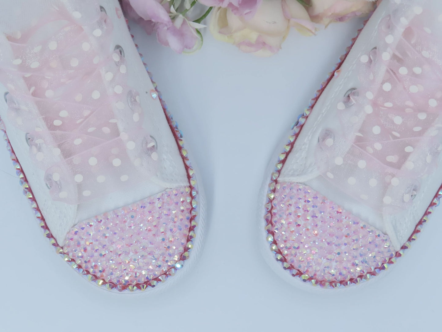 Flower Girl Hi Top Converse - Crystal Shoe Designs