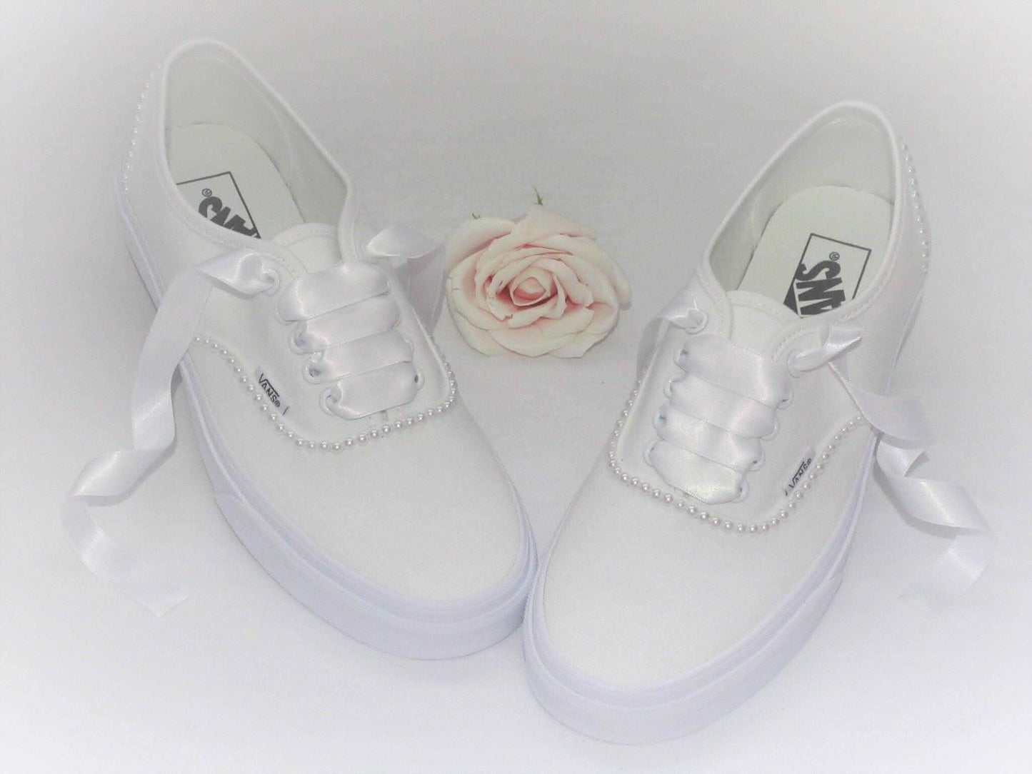 Pearl Custom "I Do" Wedding Vans - Crystal Shoe Designs