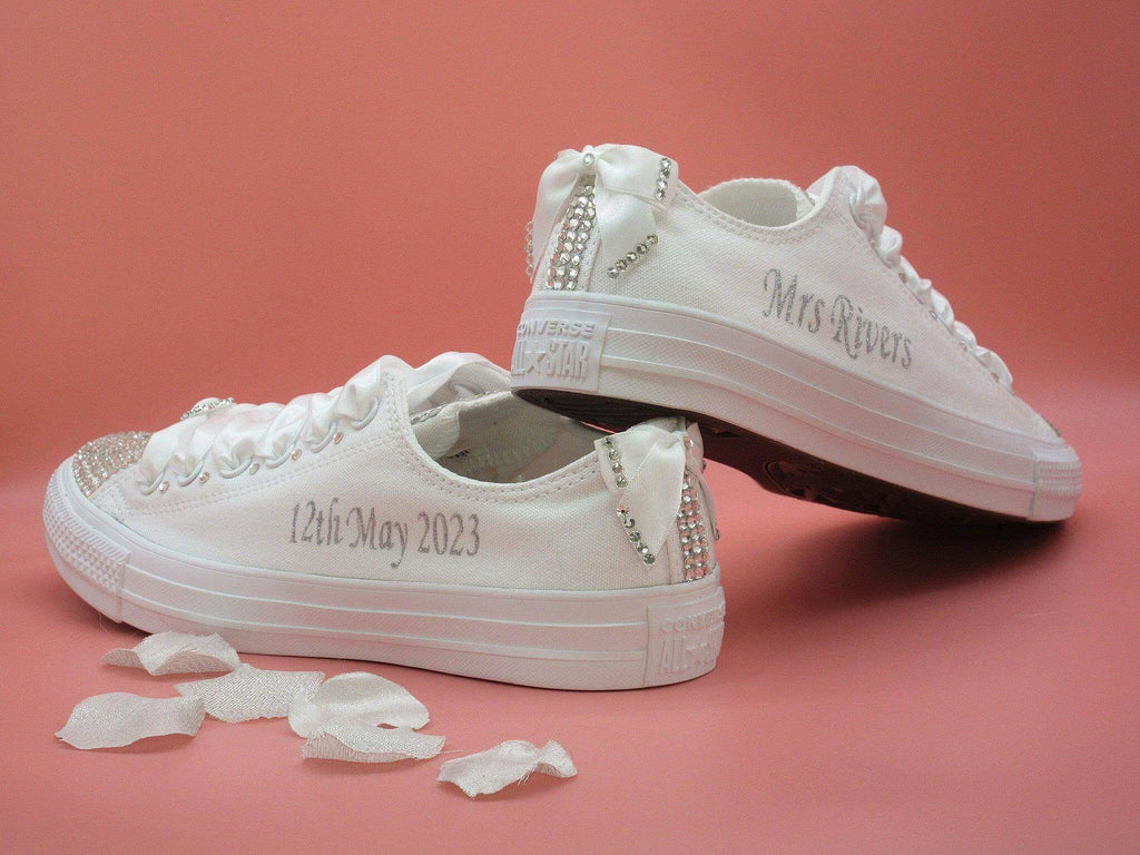 Personalised Custom Crystal Wedding Converse . - Crystal Shoe Designs