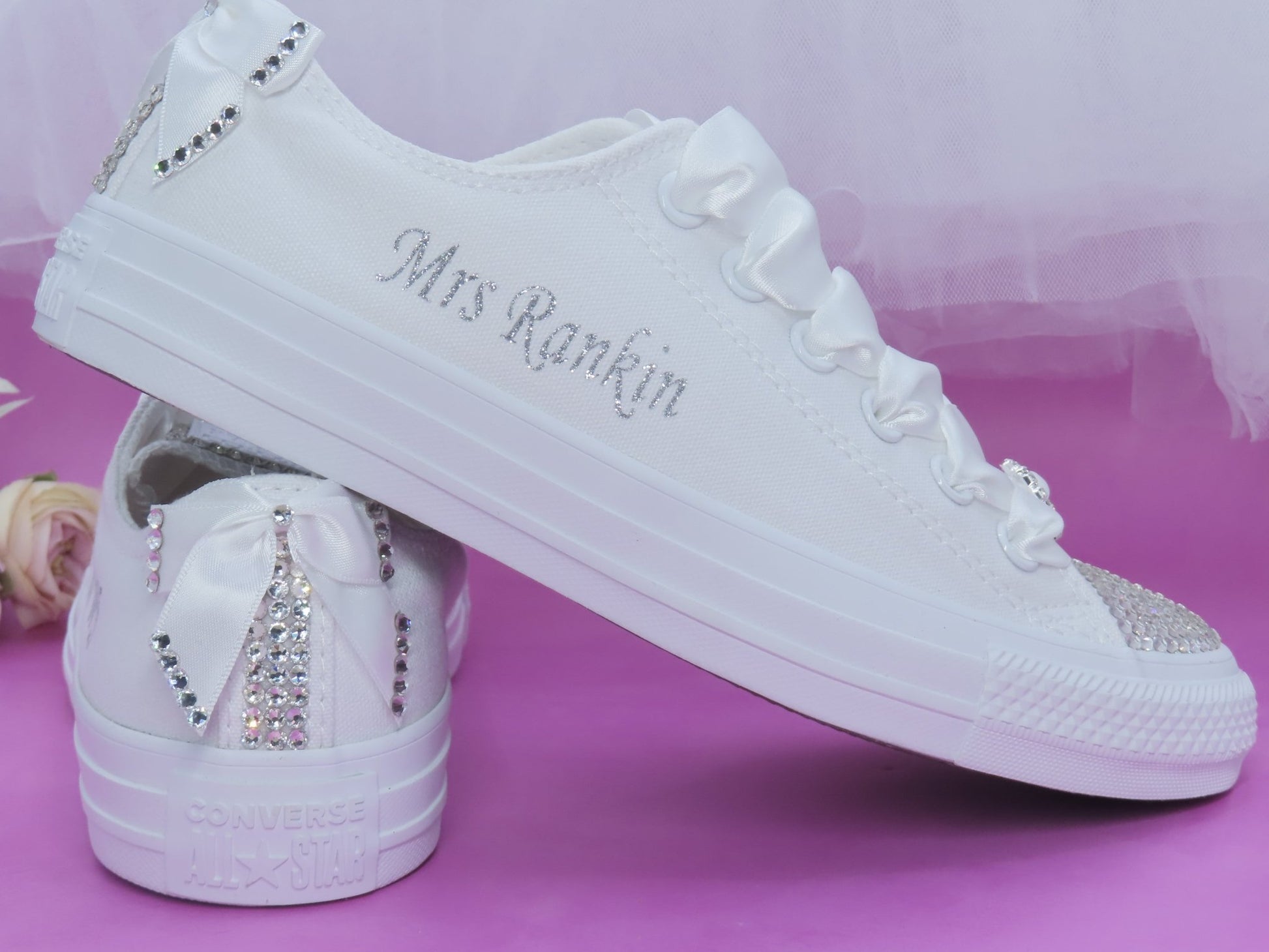 Personalised Custom Crystal Wedding Converse . - Crystal Shoe Designs