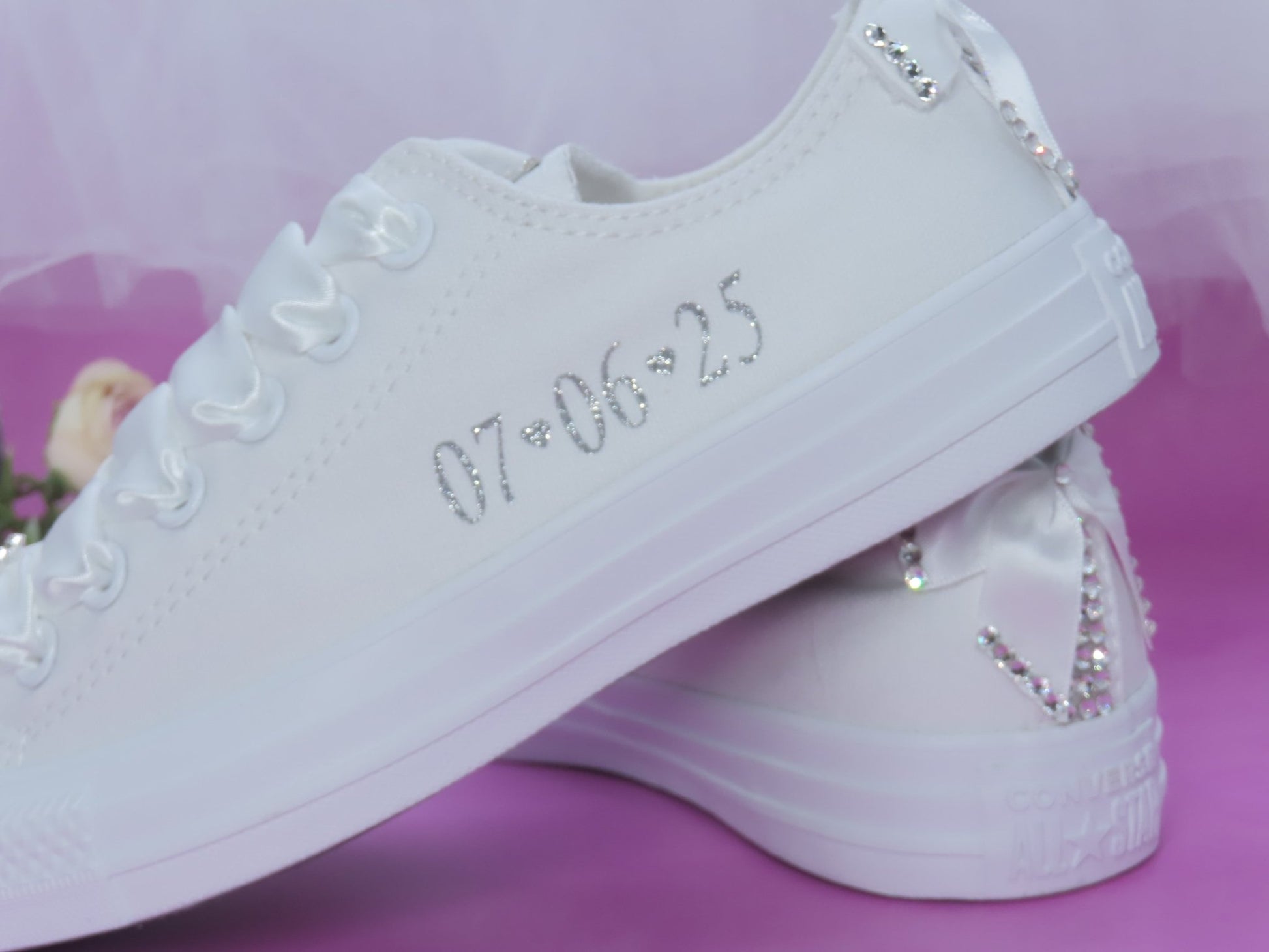 Personalised Custom Crystal Wedding Converse . - Crystal Shoe Designs