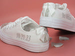 Load image into Gallery viewer, Personalised Custom Crystal Wedding Converse . - Crystal Shoe Designs

