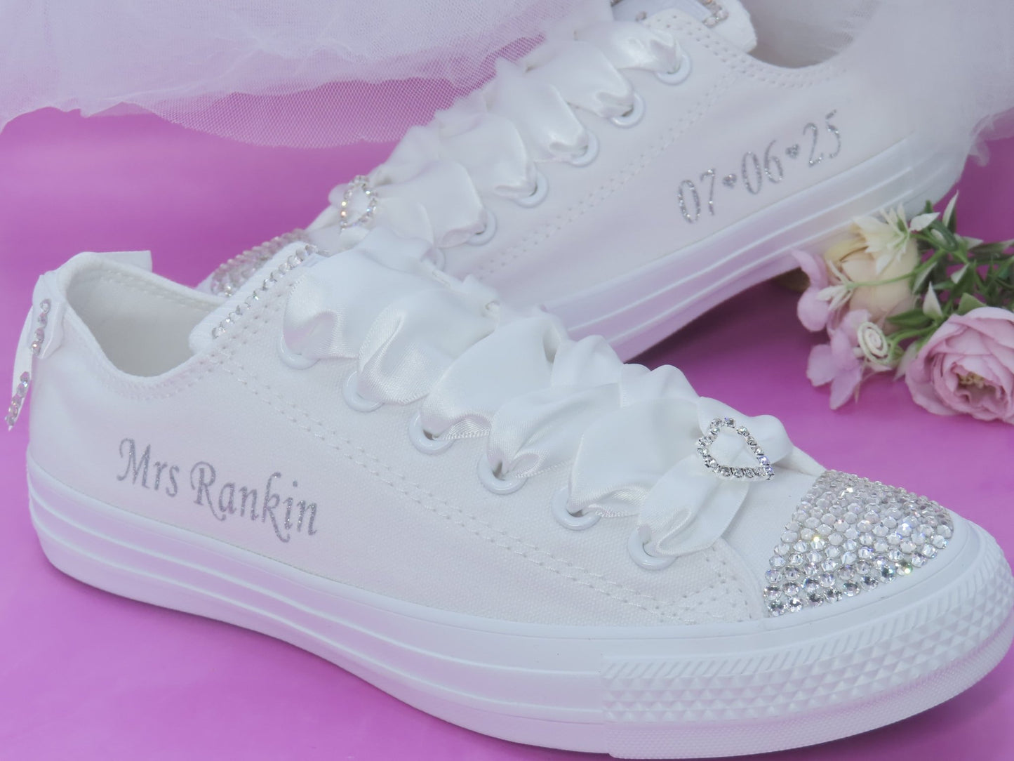 Personalised Custom Crystal Wedding Converse . - Crystal Shoe Designs