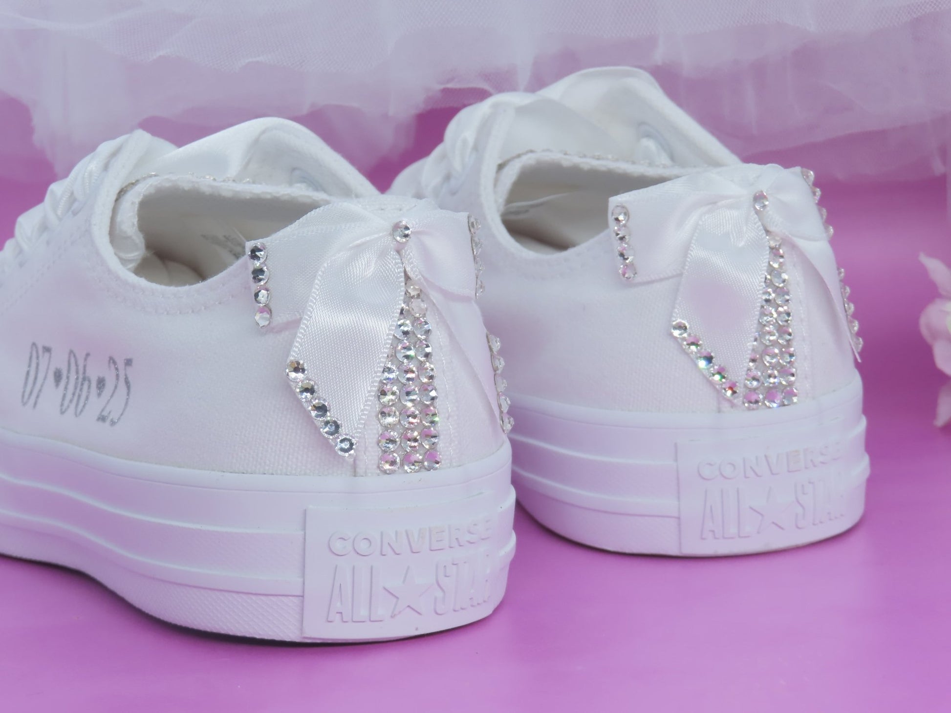 Personalised Custom Crystal Wedding Converse . - Crystal Shoe Designs