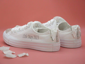 Personalised Custom Crystal Wedding Converse . - Crystal Shoe Designs