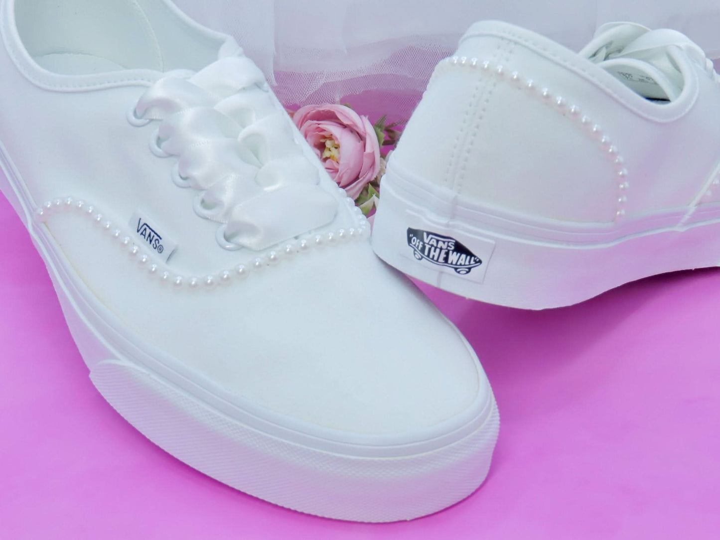 Wedding Bridal Custom Pearl Vans - Crystal Shoe Designs