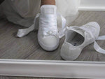 Load image into Gallery viewer, White Pearl Wedding Converse - Crystal Shoe Designs
