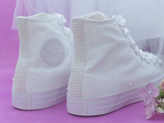 How to clean and care for your canvas embellished bridal trainers - Crystal Shoe Designs