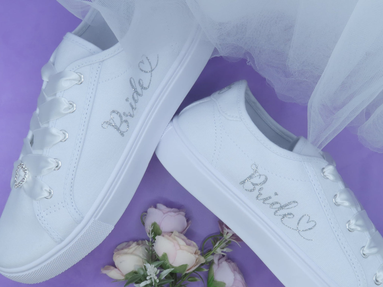 Budget Friendly & Wide Fit Bridal Trainers -  Crystal Shoe Designs