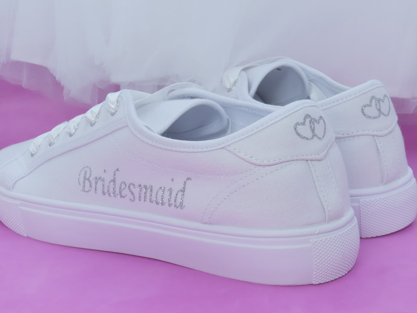 Bridesmaid/Maid Of Honour Glitter Print Trainers -Standard & Wide Fit.