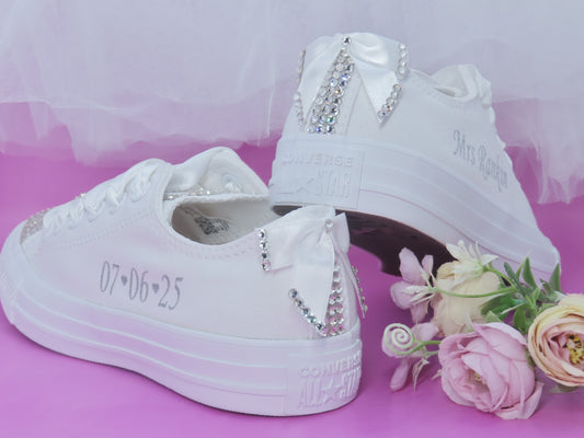 Personalised Custom Crystal Wedding Converse .