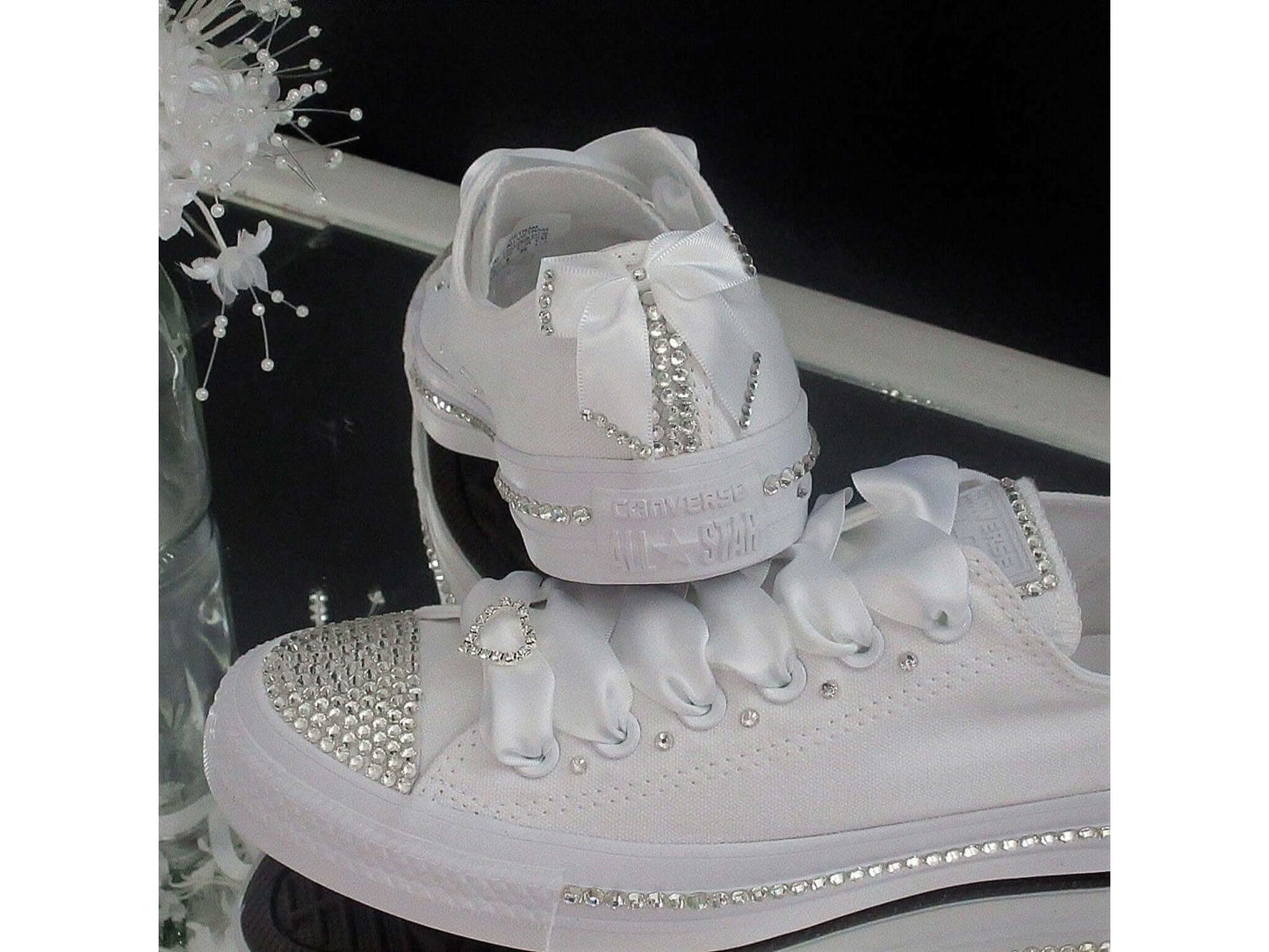 Bridal Custom Crystal Wedding Converse Trainers - Crystal Shoe Designs