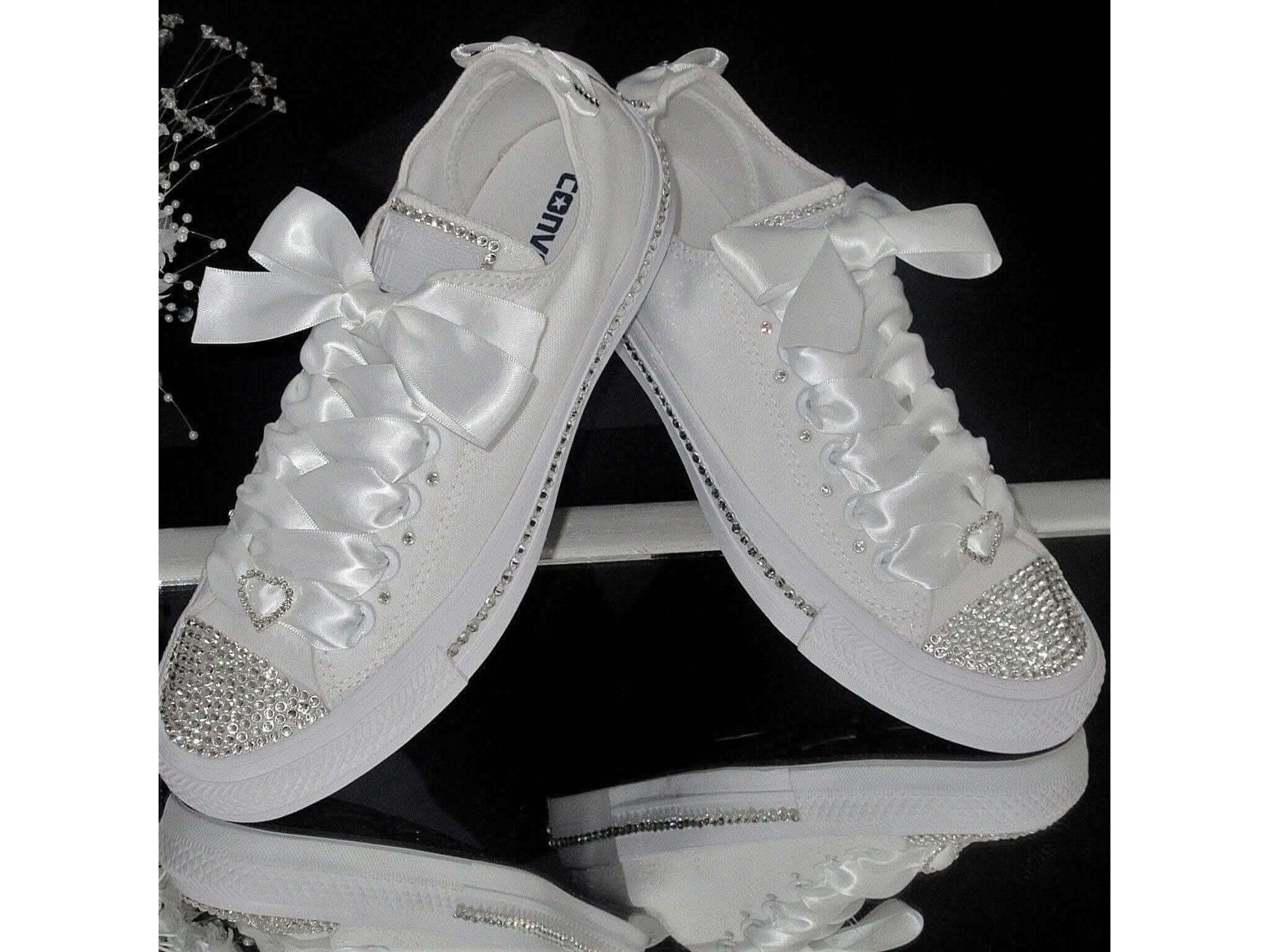 Bridal Custom Crystal Wedding Converse Trainers - Crystal Shoe Designs