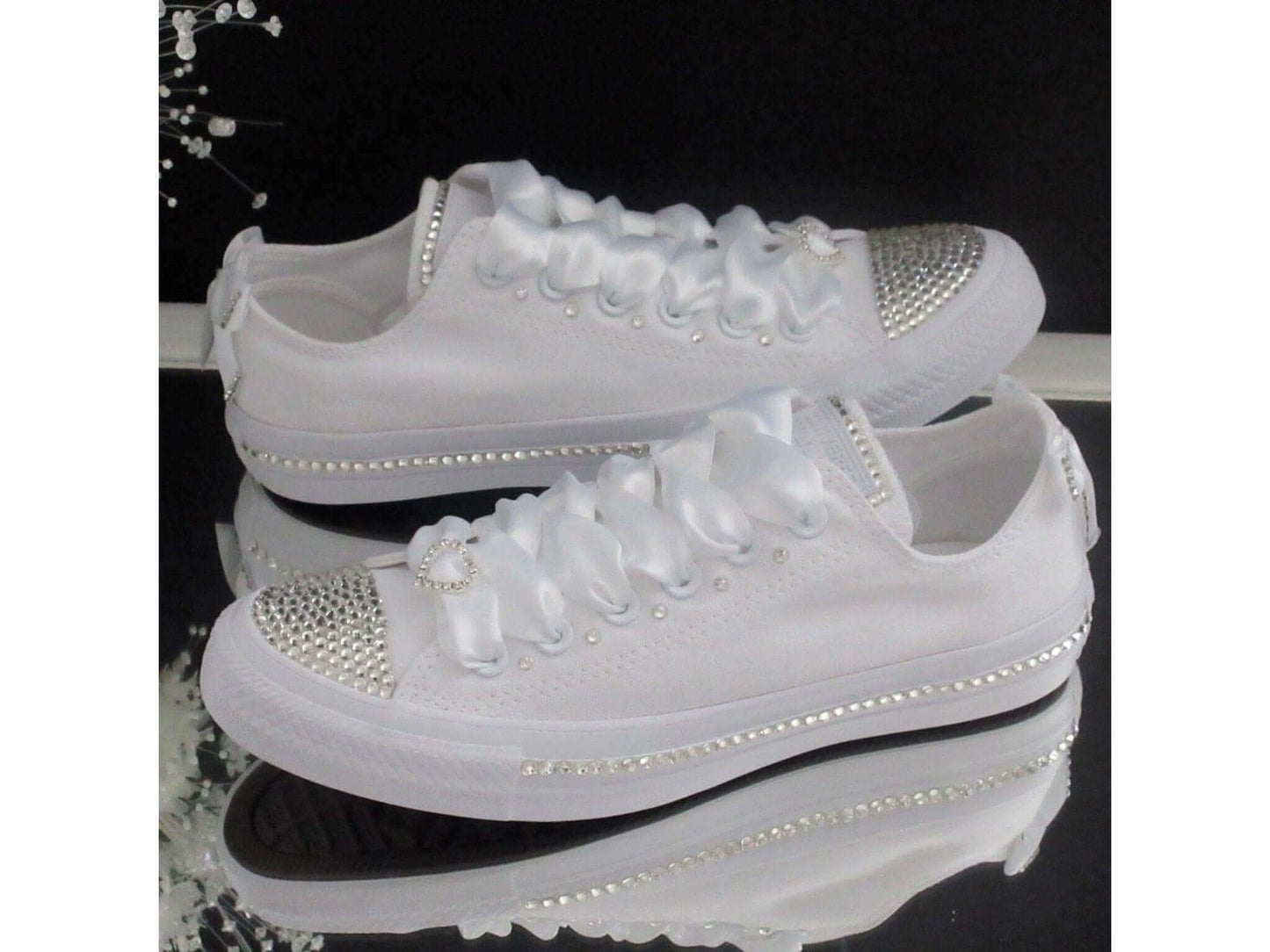 Bridal Custom Crystal Wedding Converse Trainers - Crystal Shoe Designs