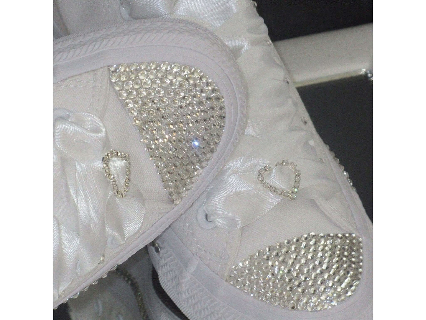 Bridal Custom Crystal Wedding Converse Trainers - Crystal Shoe Designs