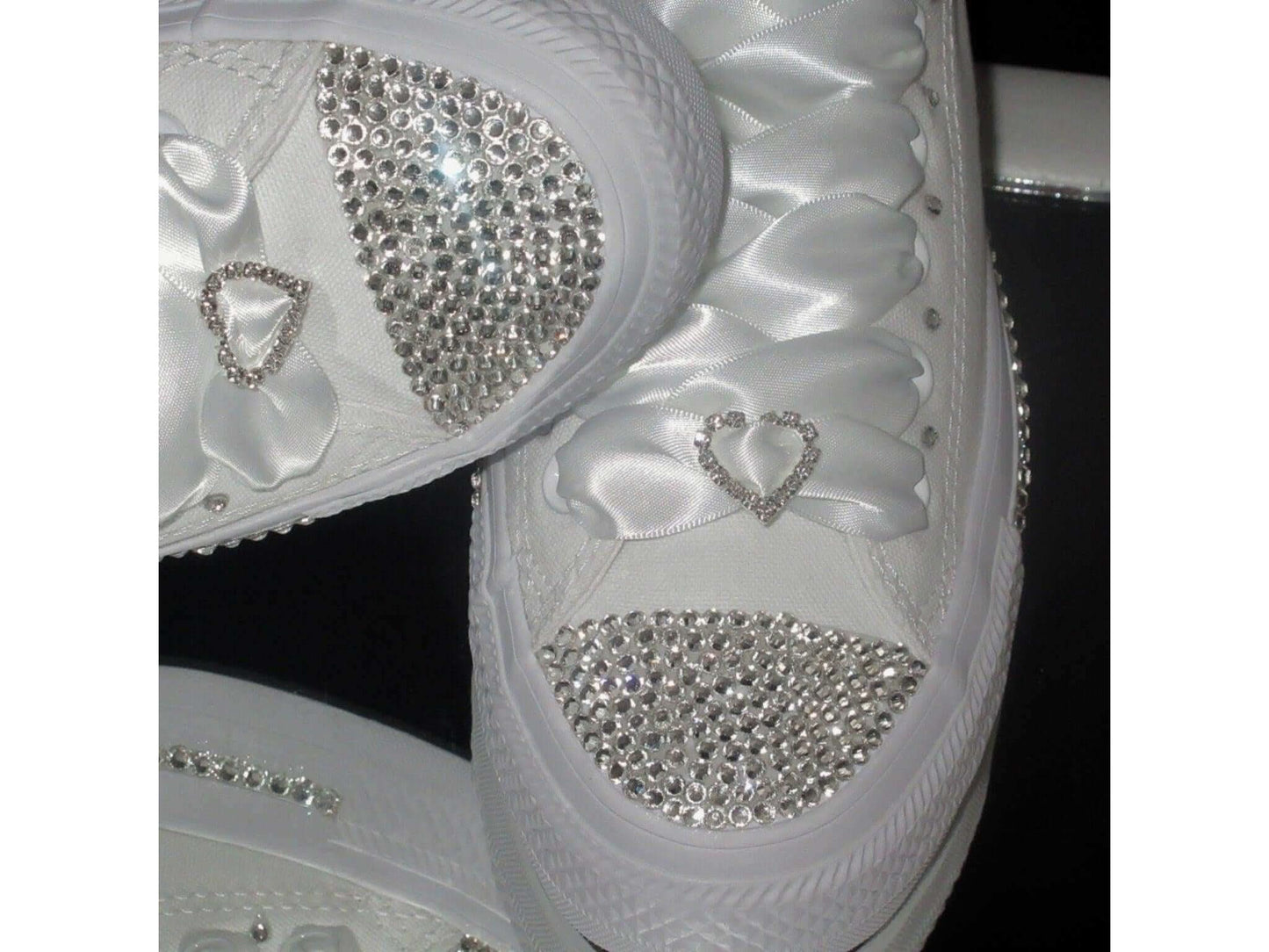 Bridal Custom Crystal Wedding Converse Trainers - Crystal Shoe Designs