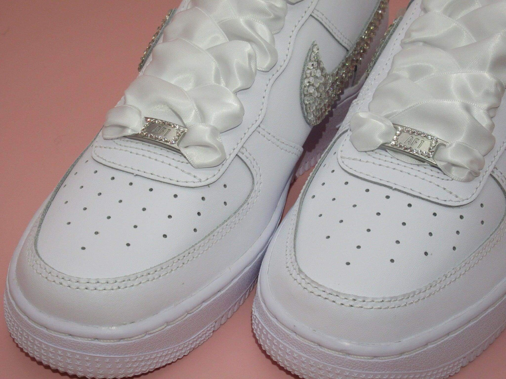  Crystal Shoe Designs SHOES Custom Crystal Wedding Nike Air Force 1 Trainers for Brides.