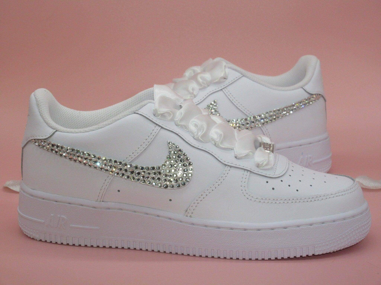  Crystal Shoe Designs SHOES Custom Crystal Wedding Nike Air Force 1 Trainers for Brides.