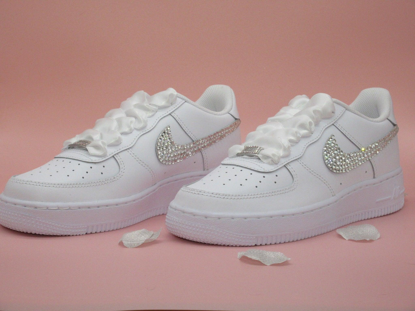  Crystal Shoe Designs SHOES Custom Crystal Wedding Nike Air Force 1 Trainers for Brides.