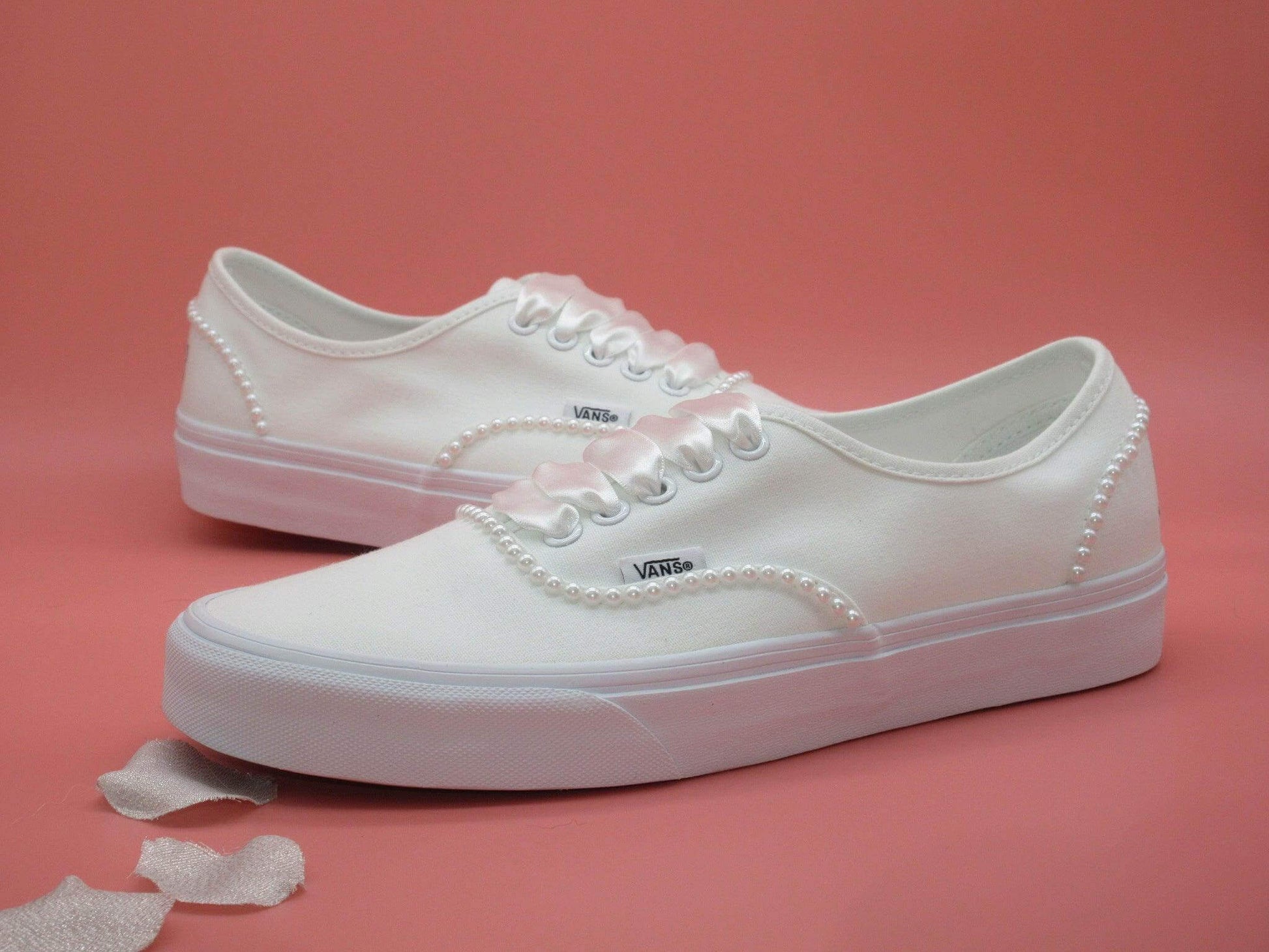 CrystalShoeDesigns Shoes Wedding Bridal Custom Pearl Vans