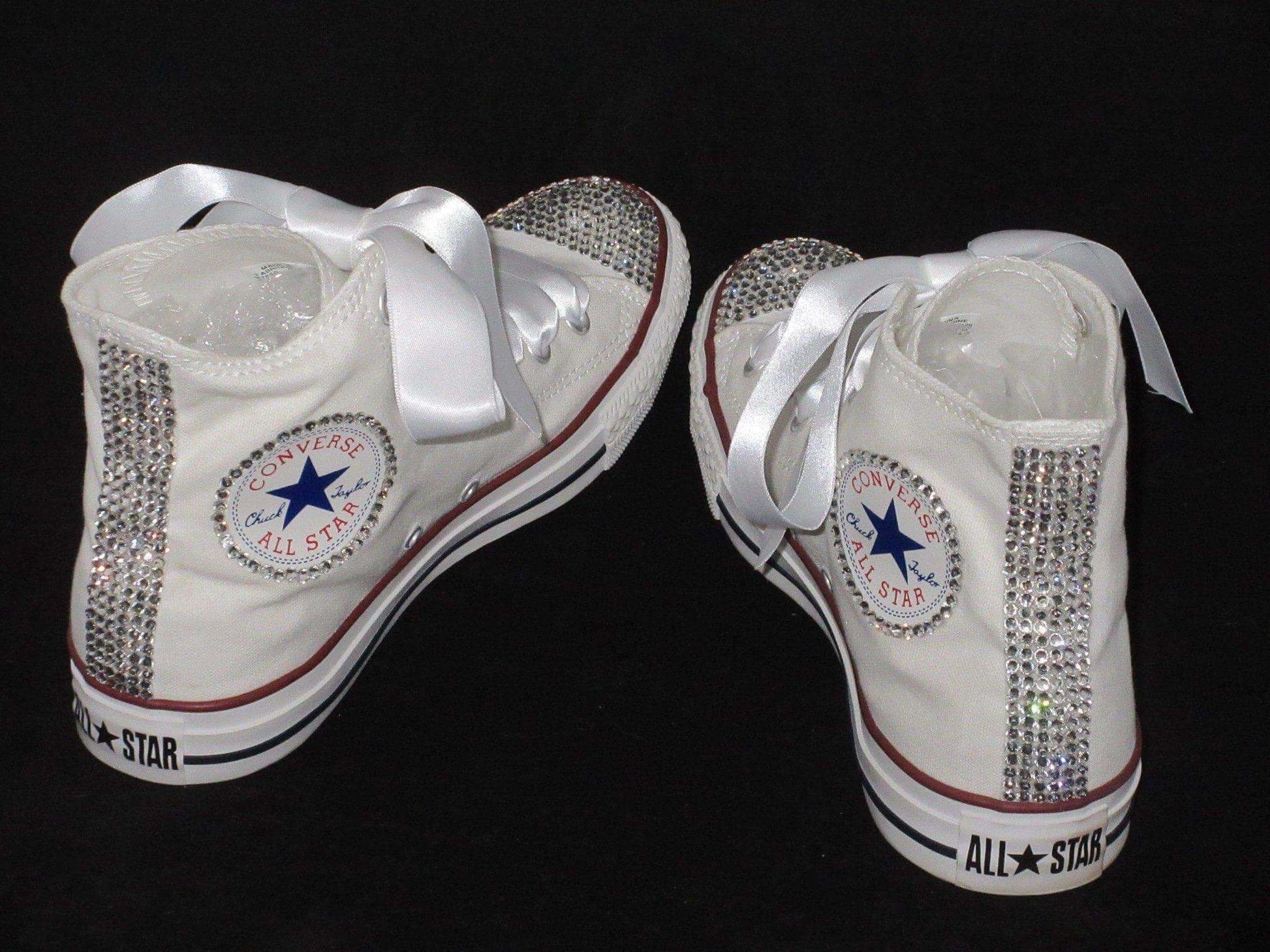 CrystalShoeDesigns SHOES Wedding Bridal Hi Top White Crystal Converse -Custom Bling Sneakers Trainers- All  Colours.