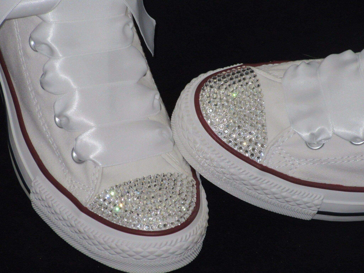 CrystalShoeDesigns SHOES Wedding Bridal Hi Top White Crystal Converse -Custom Bling Sneakers Trainers- All  Colours.