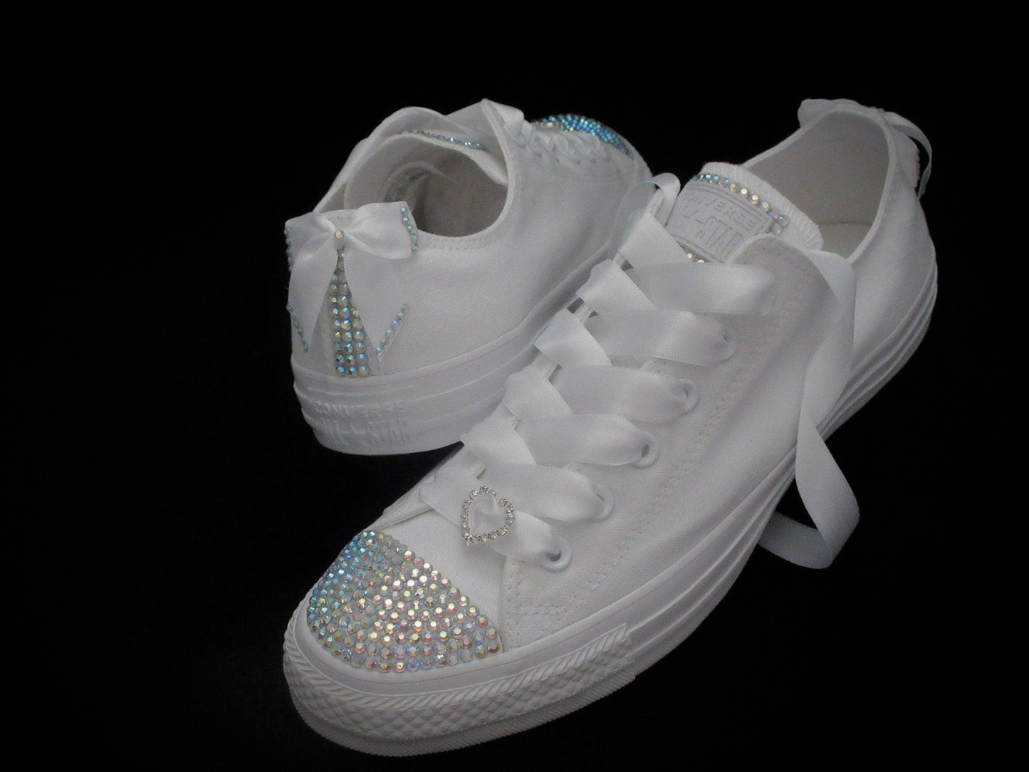 CrystalShoeDesigns Shoes Wedding Bride Crystal Customised Converse