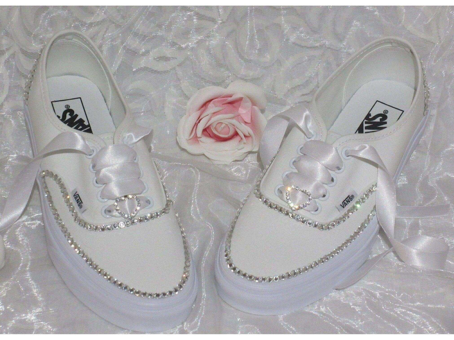 CrystalShoeDesigns Shoes Wedding Vans, Bridal Custom Crystal Vans.