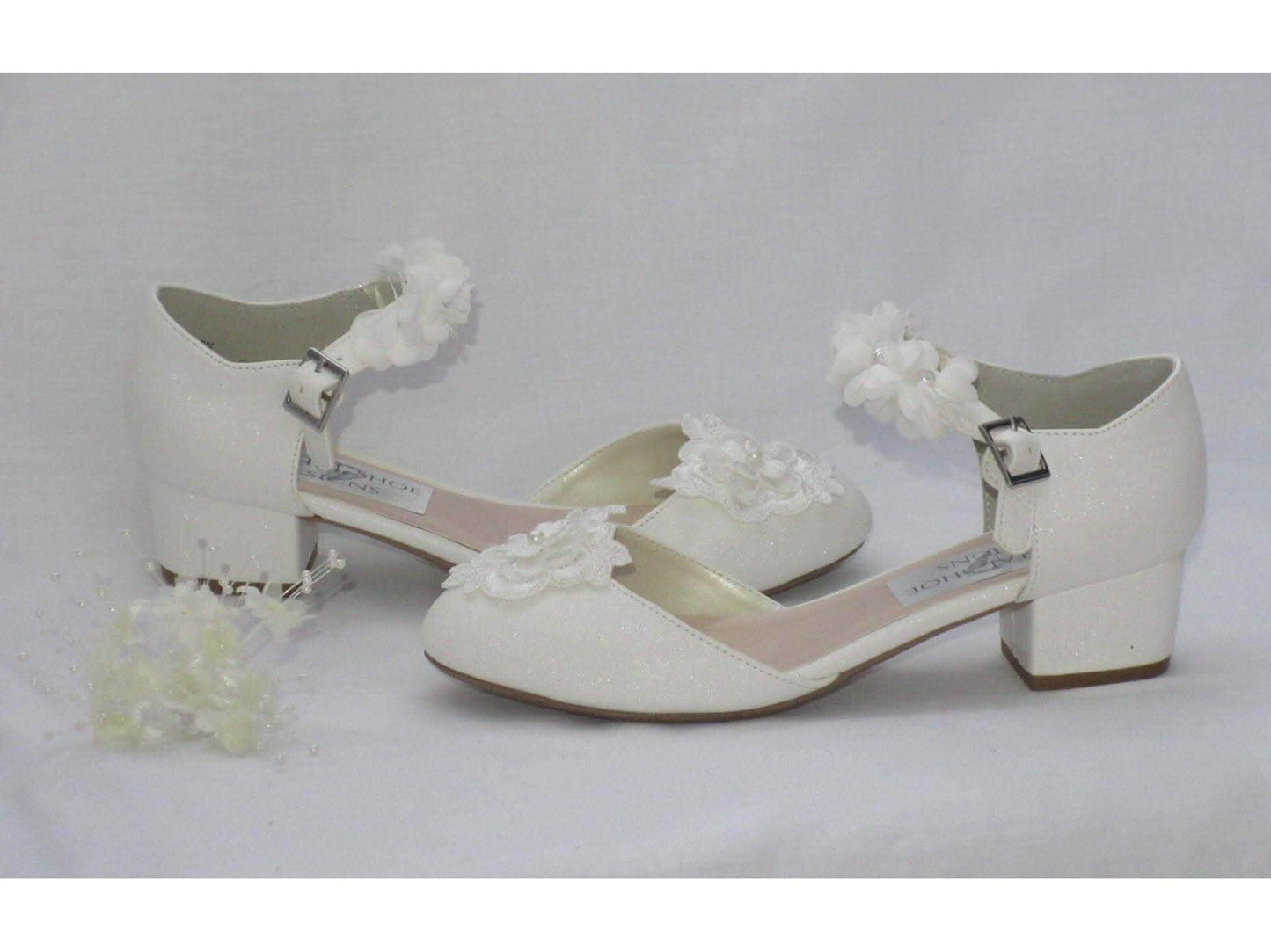 Custom Bridesmaid Flower Girl Shoes, Communion Shoes, Girls Party Occasion Shoes. - Crystal Shoe Designs