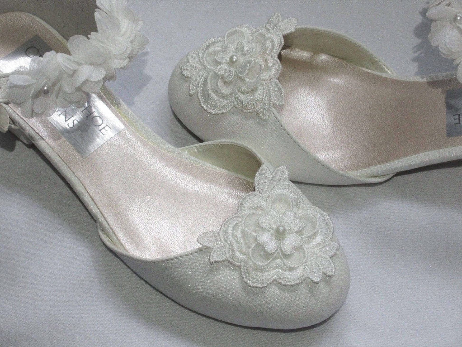 Custom Bridesmaid Flower Girl Shoes, Communion Shoes, Girls Party Occasion Shoes. - Crystal Shoe Designs