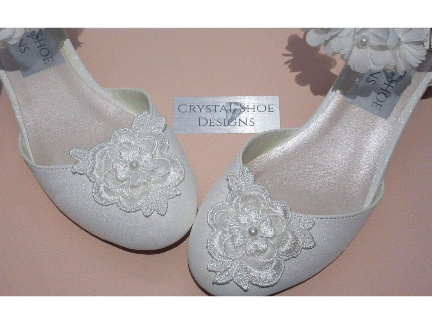 Custom Bridesmaid Flower Girl Shoes, Communion Shoes, Girls Party Occasion Shoes. - Crystal Shoe Designs