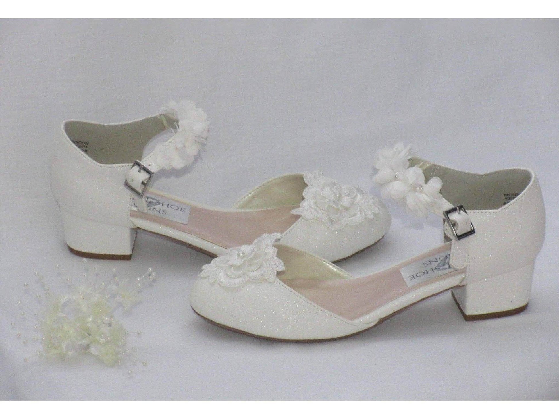 Custom Bridesmaid Flower Girl Shoes, Communion Shoes, Girls Party Occasion Shoes. - Crystal Shoe Designs