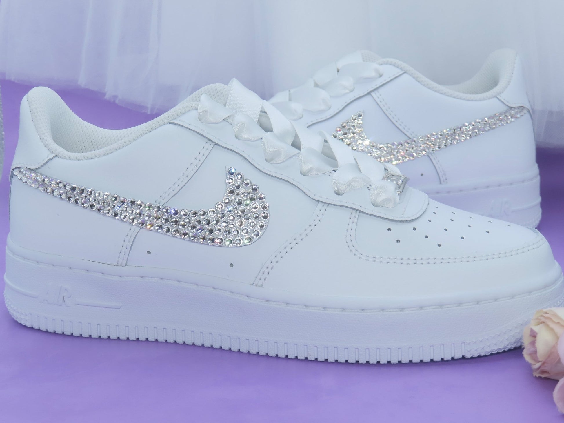 Custom Crystal Bridal Nike Air Force 1.. - Crystal Shoe Designs